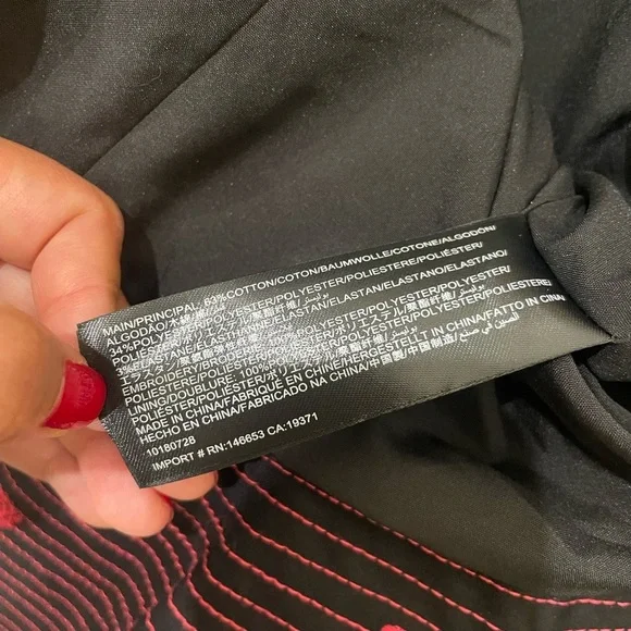 Anthropologie x C/MEO Collective Black Pink Rose Embroidered Dress Whimsigoth - Picture 11 of 12